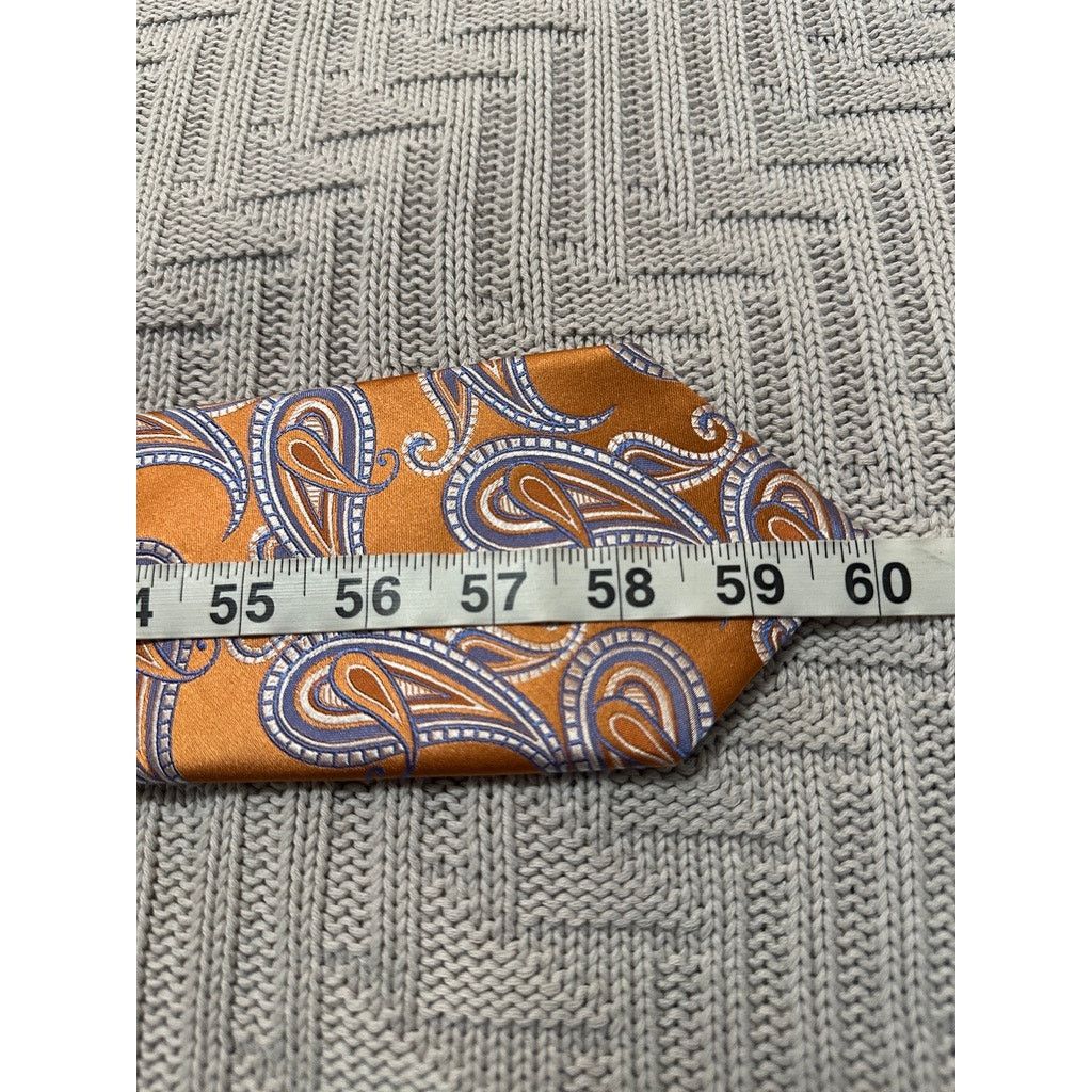 Michael Kors Michael Michael Kors bronze orange paisley silk tie Size ONE SIZE - 3 Thumbnail