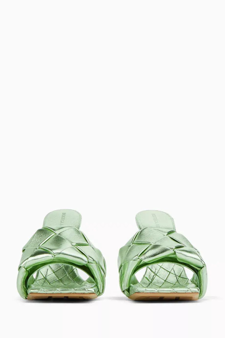 Bottega Veneta o1n1vont0325 Lido Mules in Light Green Size US 12 / IT 42 - 3 Thumbnail