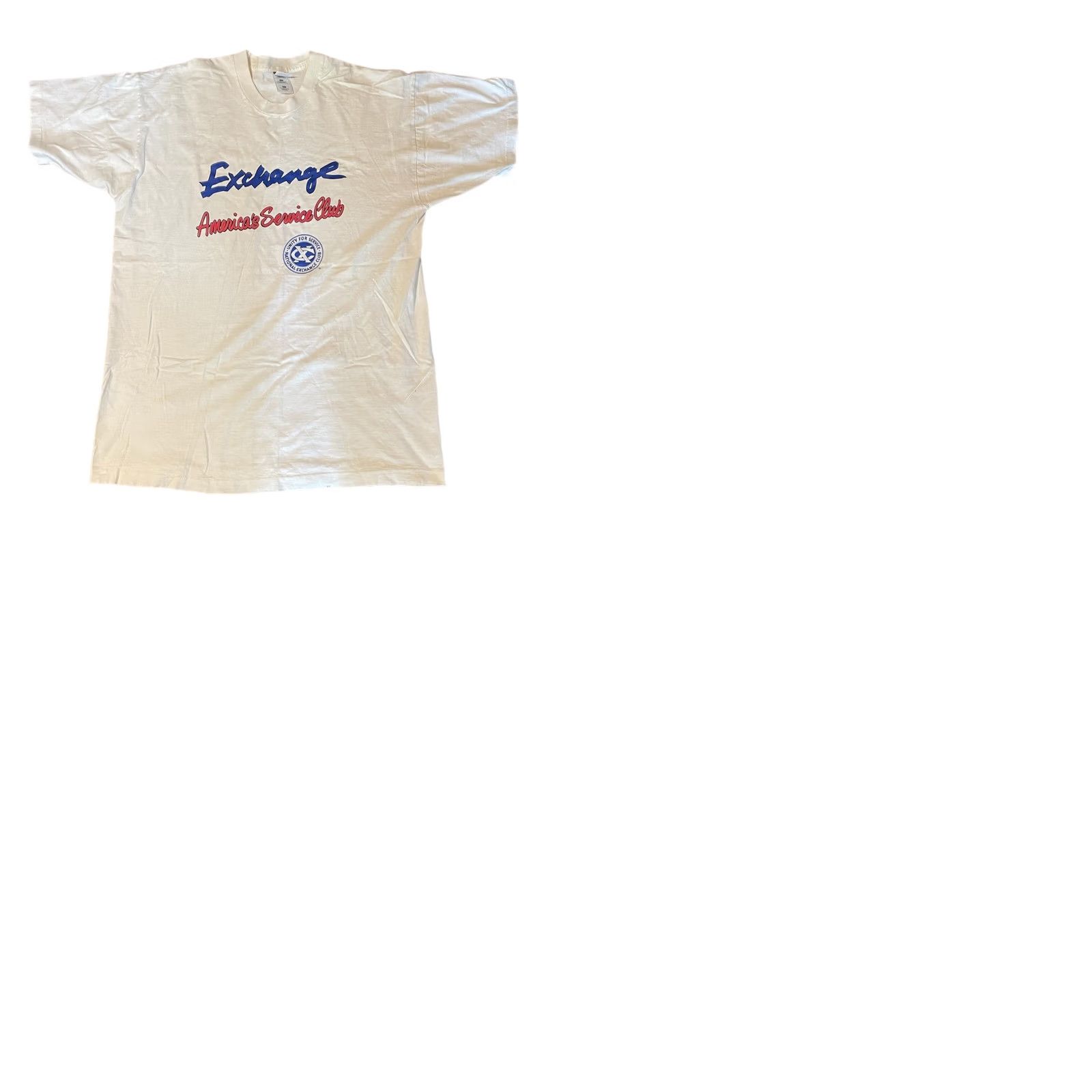 Vintage VTG Men’s Exchange America’s Servic Club T-Shirt Short Sleeve White Tee Sz 2XL Mens T-Shirt USA 1990s Size US XXL / EU 58 / 5 - 9 Thumbnail