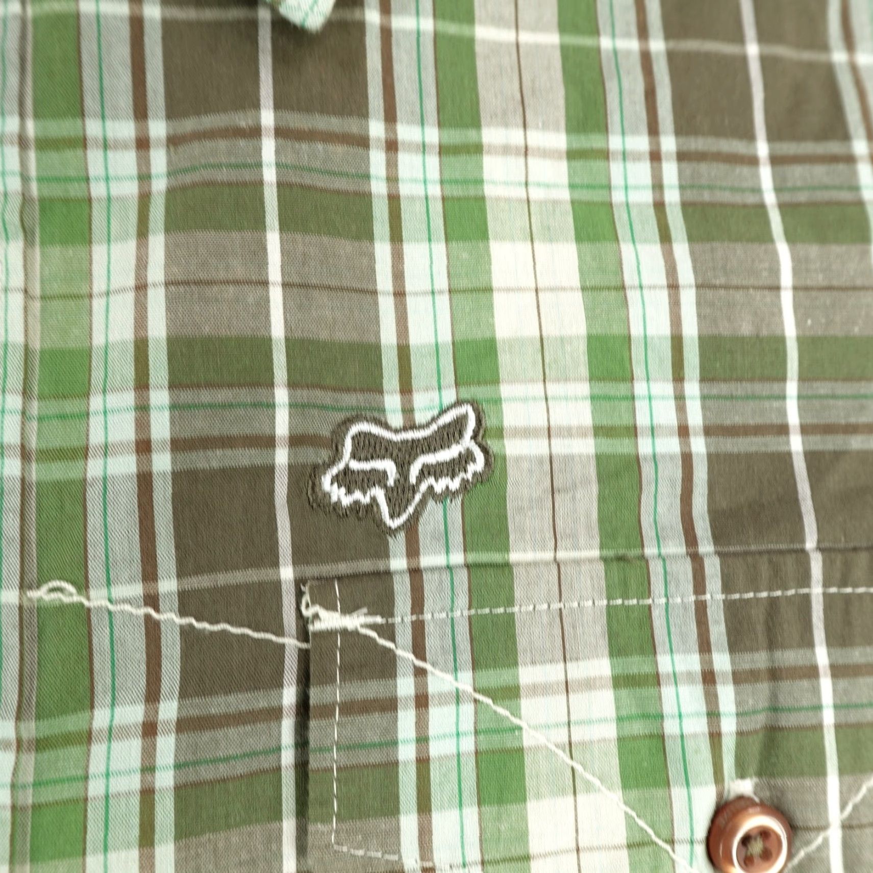Vintage VINTAGE Fox Shirt Mens Small Green Brown Plaid Short Sleeve Button-Up Western Logo Casual Outdoor Size US S / EU 44-46 / 1 - 3 Thumbnail