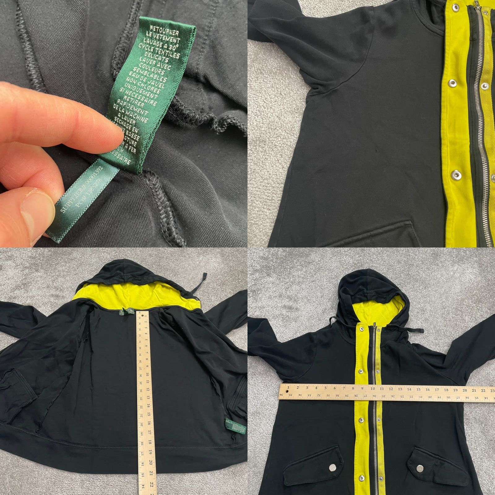 Ralph Lauren Lauren Ralph Lauren Full Zip Hoodie Sweatshirt Womens Large Black Yellow Casual Size L / US 10 / IT 46 - 8 Thumbnail