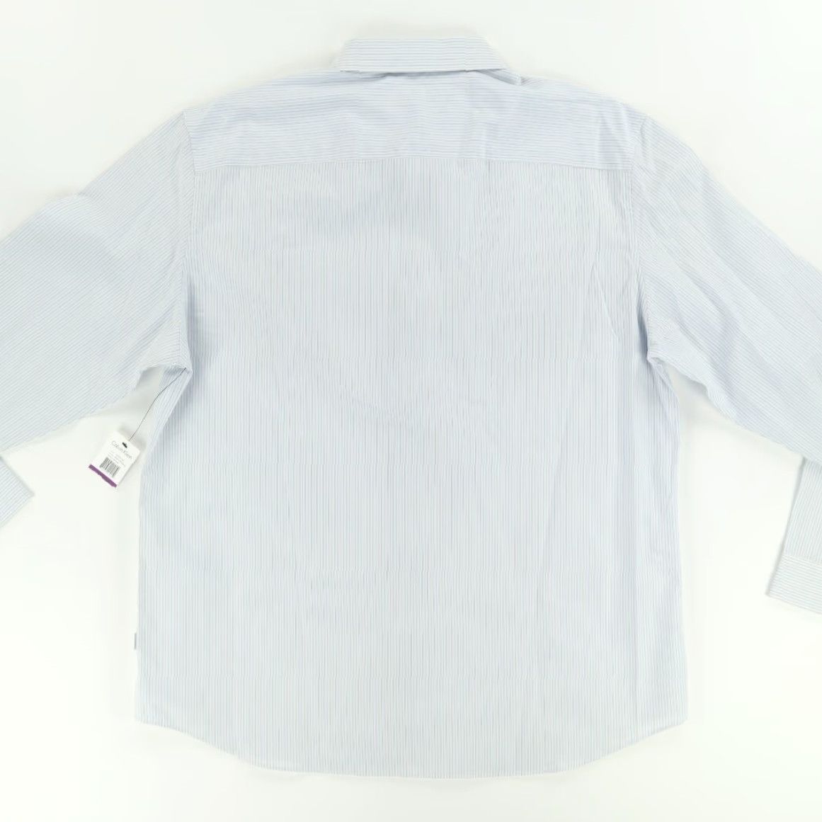 Calvin Klein Calvin Klein Slim Fit Poplin Striped Button Up Shirt White Men's 2XL Size US XXL / EU 58 / 5 - 4 Thumbnail