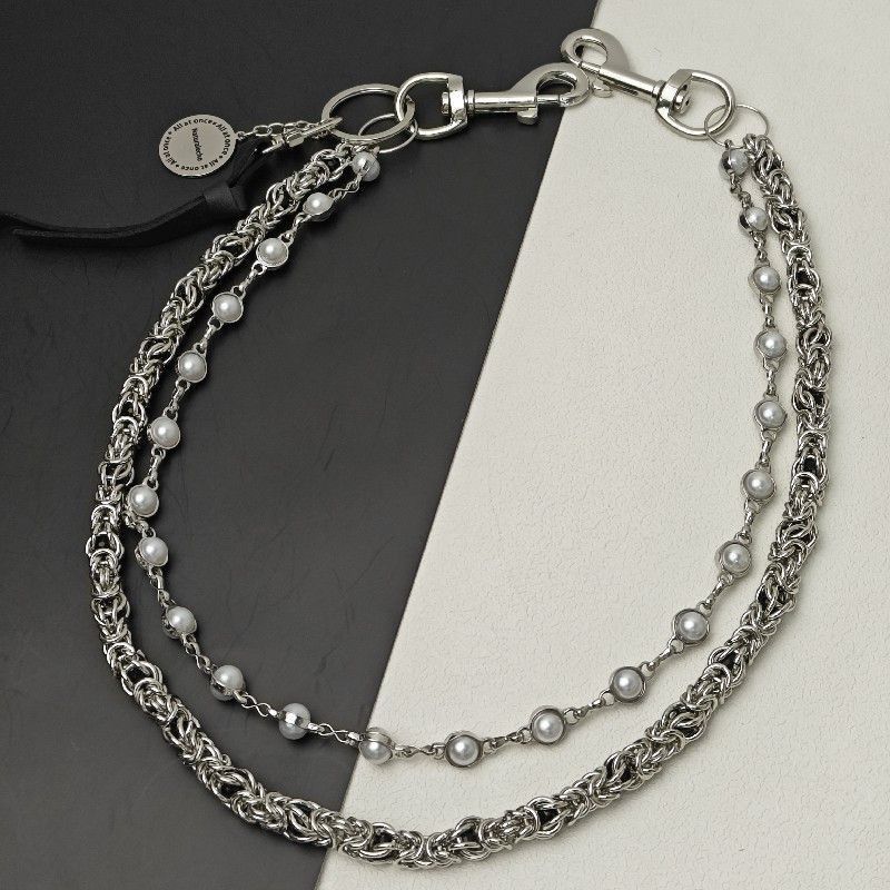 Jean Concise Bilayer Clamps Beads Jeans Chain Sheepskin Size ONE SIZE - 3 Thumbnail