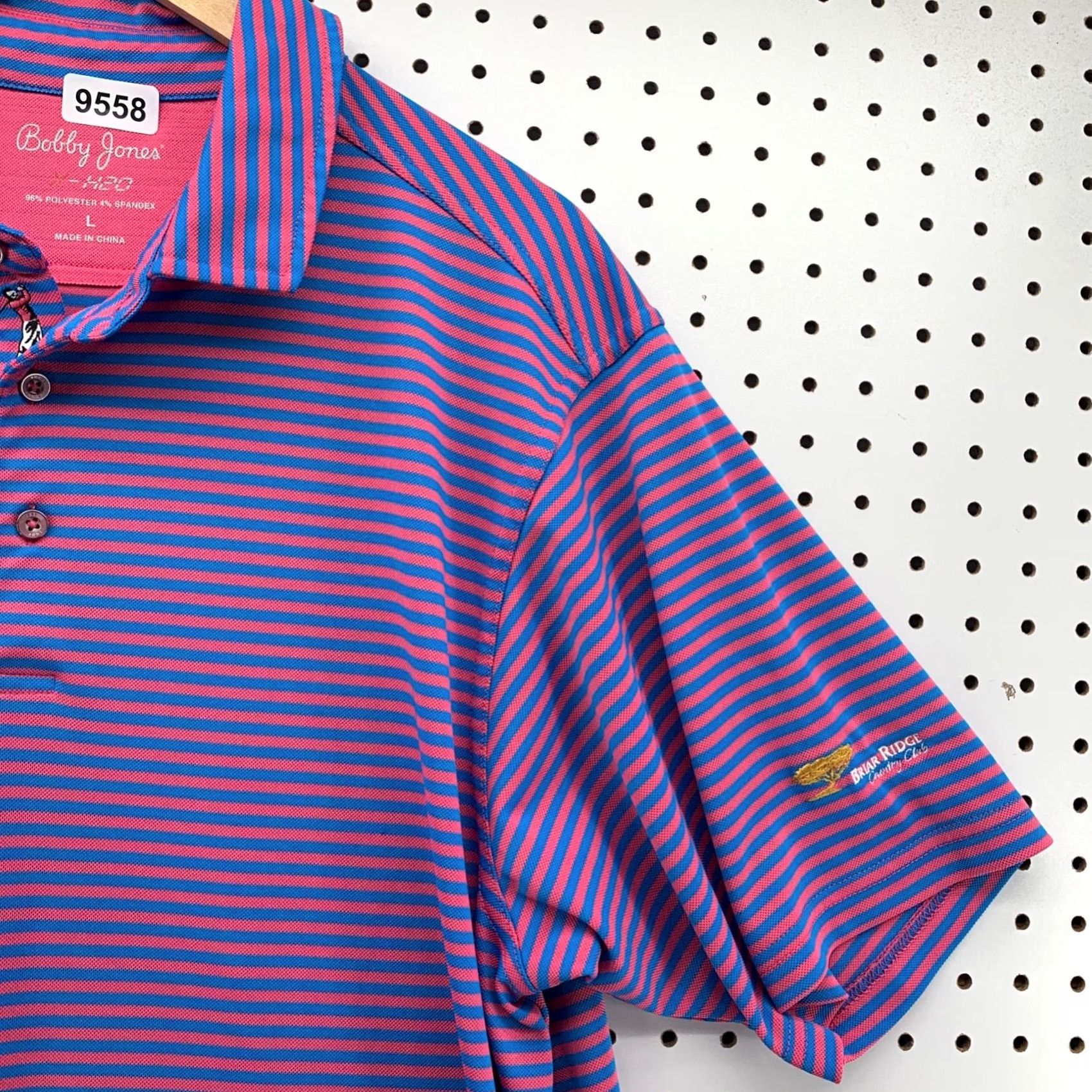 Vintage Bobby Jones Polo Shirt Men L Purple Pink Striped Briar Ridge Size US L / EU 52-54 / 3 - 2 Thumbnail