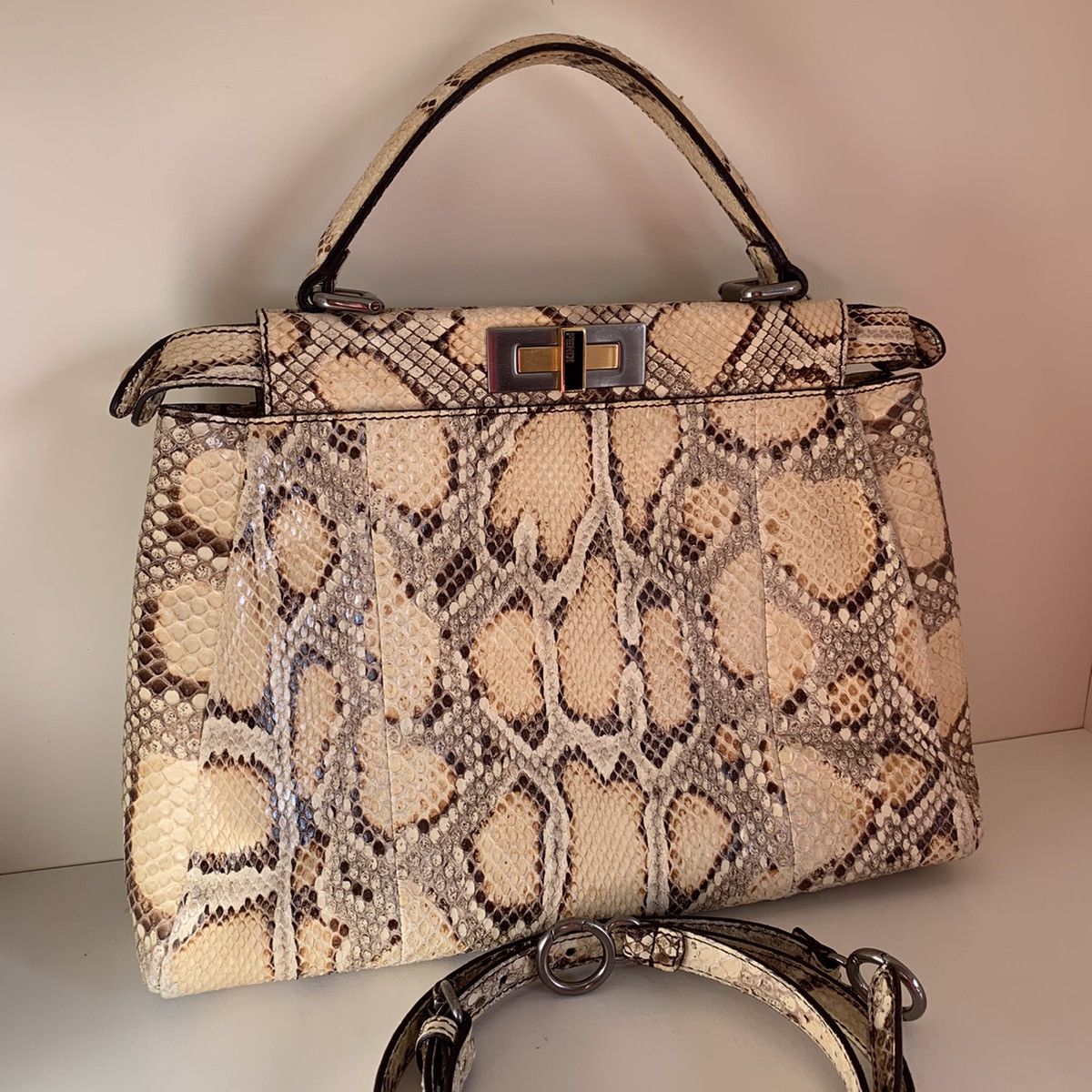 Fendi Fendi python peekaboo bag Size ONE SIZE - 2 Thumbnail