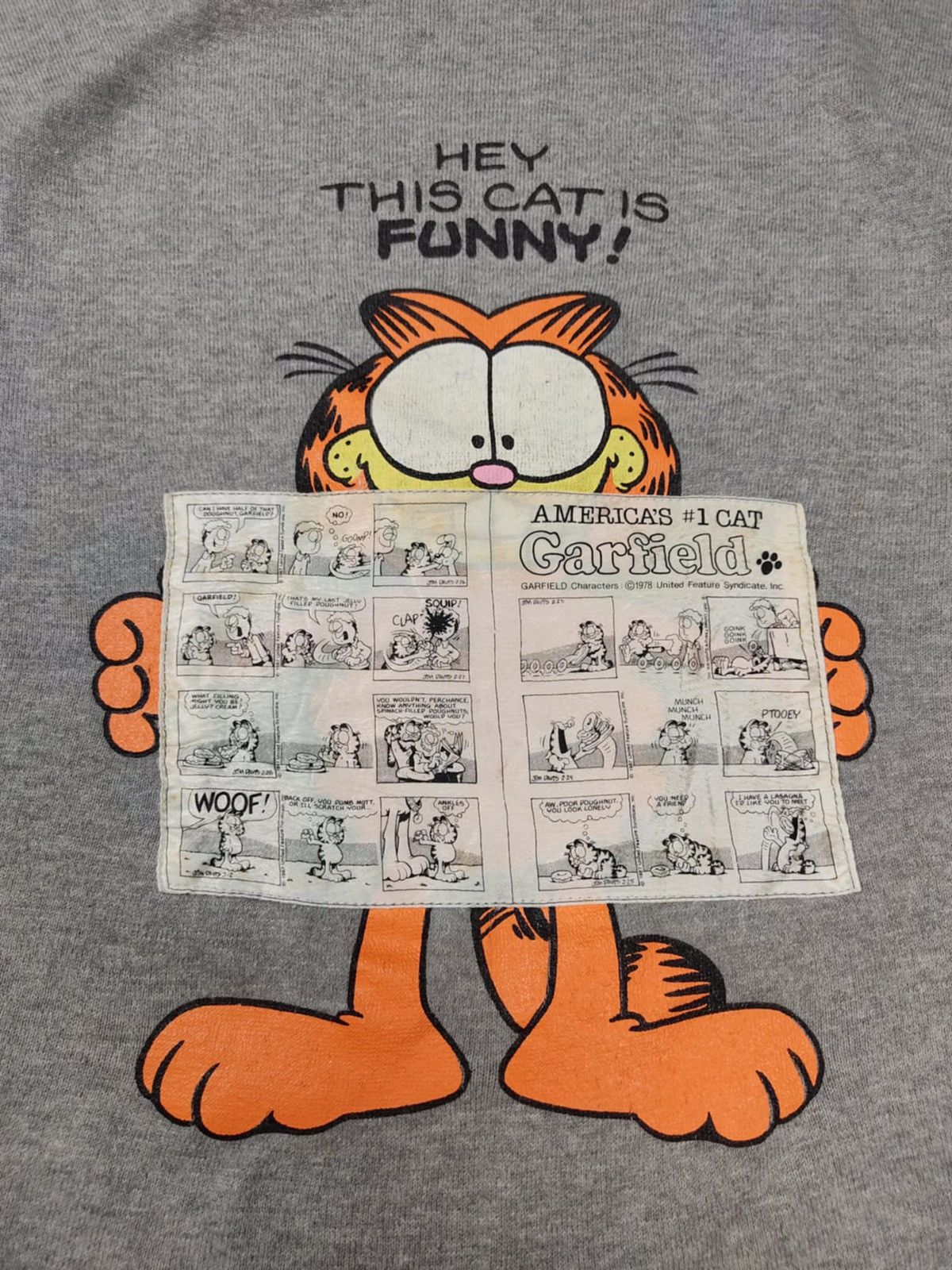 Vintage VINTAGE 70s Garfield Characters Long Sleeves Crop Top Size L / US 10 / IT 46 - 2 Thumbnail