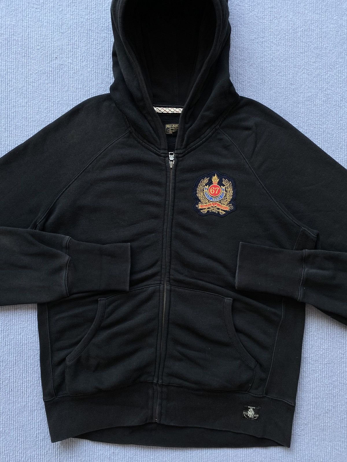 Polo Ralph Lauren Black Polo Ralph Lauren “67” Zip Up Hoodie Size US L / EU 52-54 / 3 - 3 Thumbnail