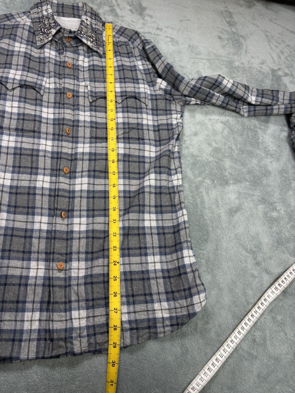 Japanese Brand × Kolor Kolor Stud Flanel Button Shirt Size US M / EU 48-50 / 2 - 9 Thumbnail