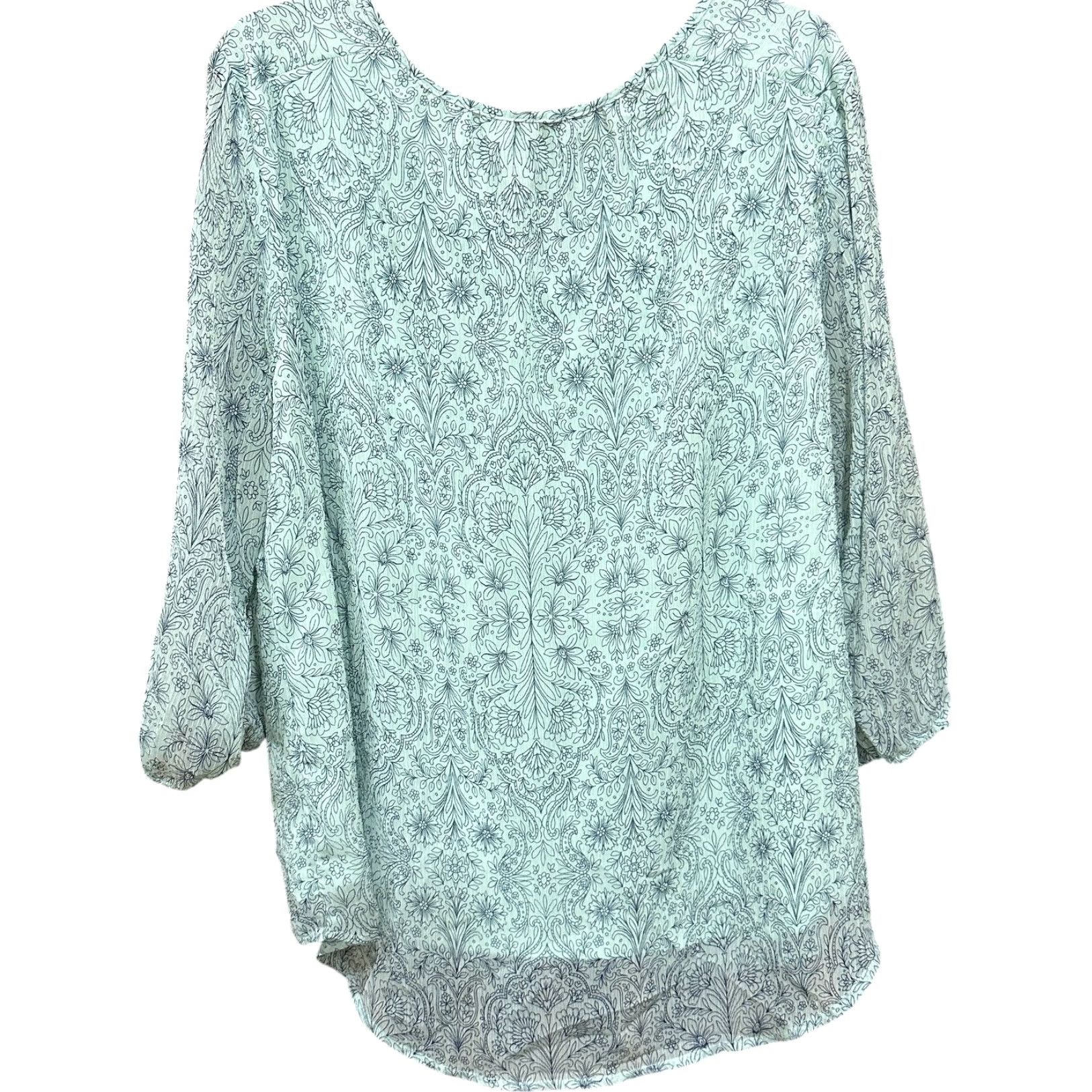 Vintage VINTAGE St. Johns Bay Blouse Women 0X Green Floral Ruched 3/4 Sleeve Tunic Boho Hippie Shirt Womens Size XL / US 12-14 / IT 48-50 - 3 Thumbnail