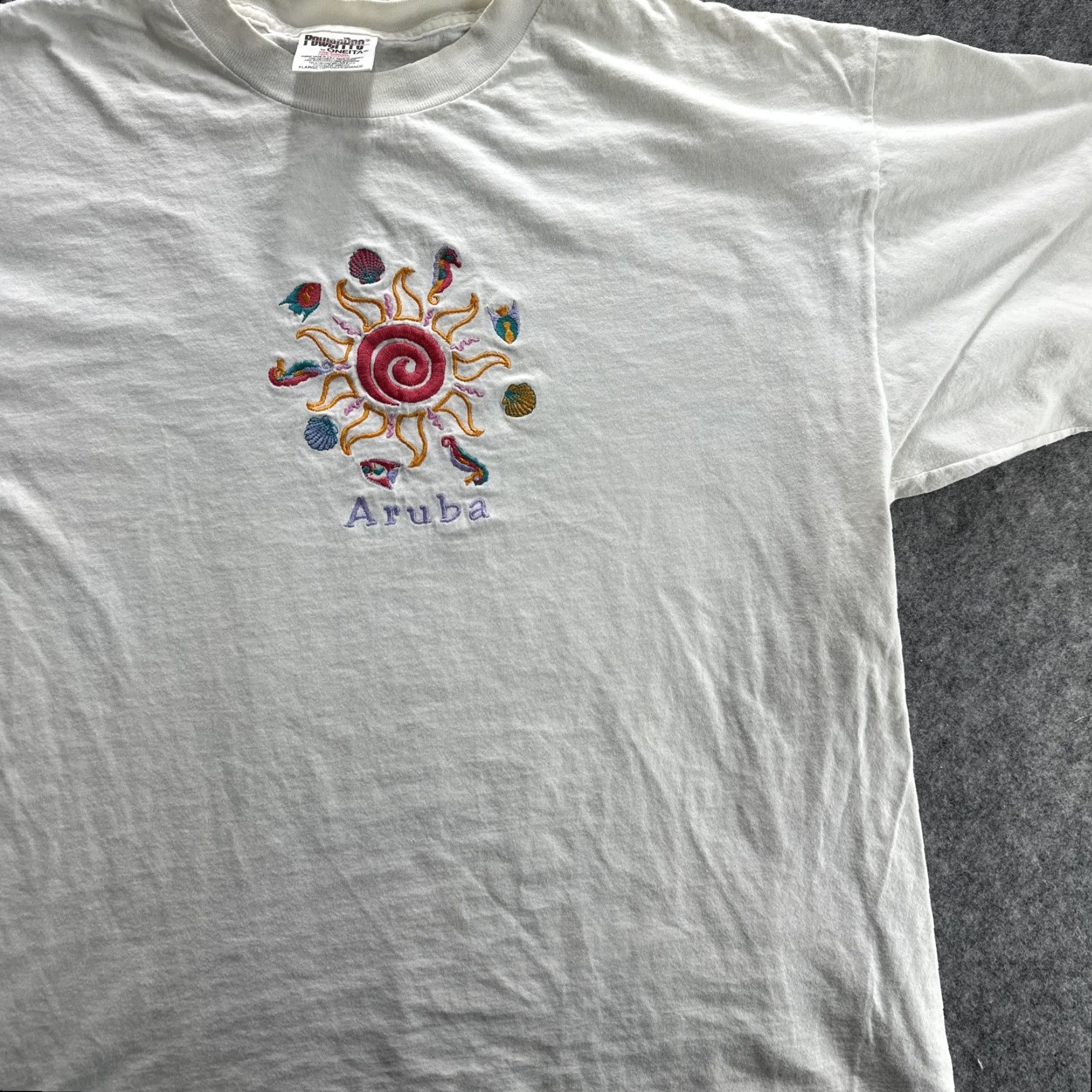 Vintage VINTAGE Aruba Shirt Mens XL T-Shirt Short Sleeve Cotton Beach Sun Embroidered Jamaica 90s Size US XL / EU 56 / 4 - 4 Thumbnail