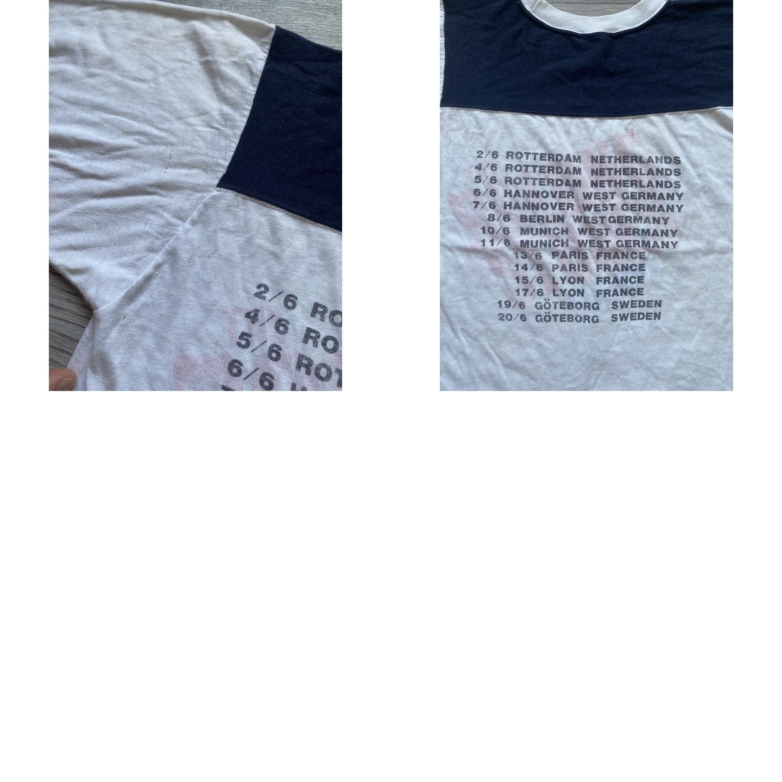 Vintage VINTAGE Rolling Stones T-Shirt Europe 1982 Concert Tour Medium White Men Band M Shirt Size US M / EU 48-50 / 2 - 9 Thumbnail