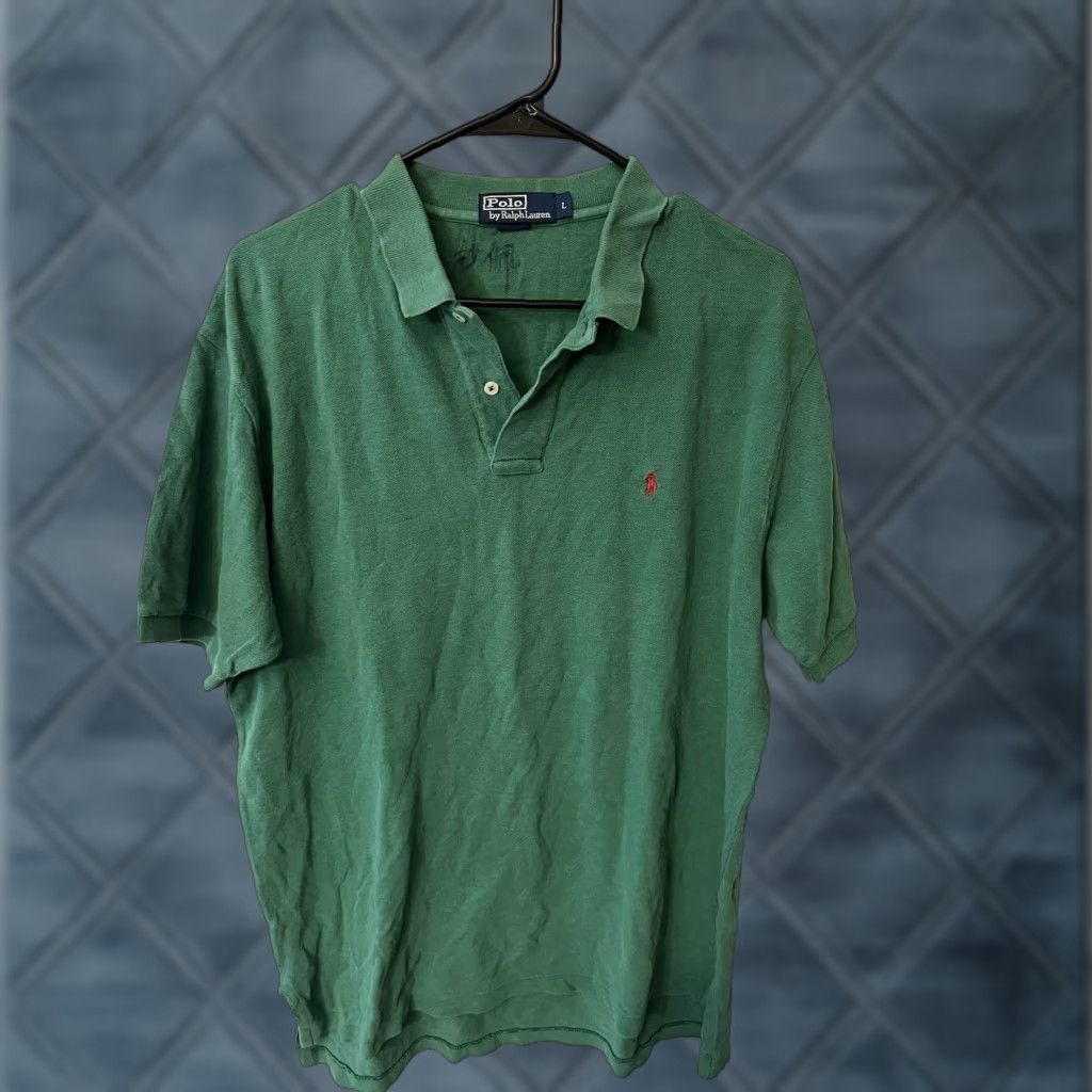 Polo Ralph Lauren Polo Ralph Lauren Polo Shirt Mens Green Solid Logo Pony Large L Vintage No - 90s Classic Size US L / EU 52-54 / 3 - 1 Thumbnail