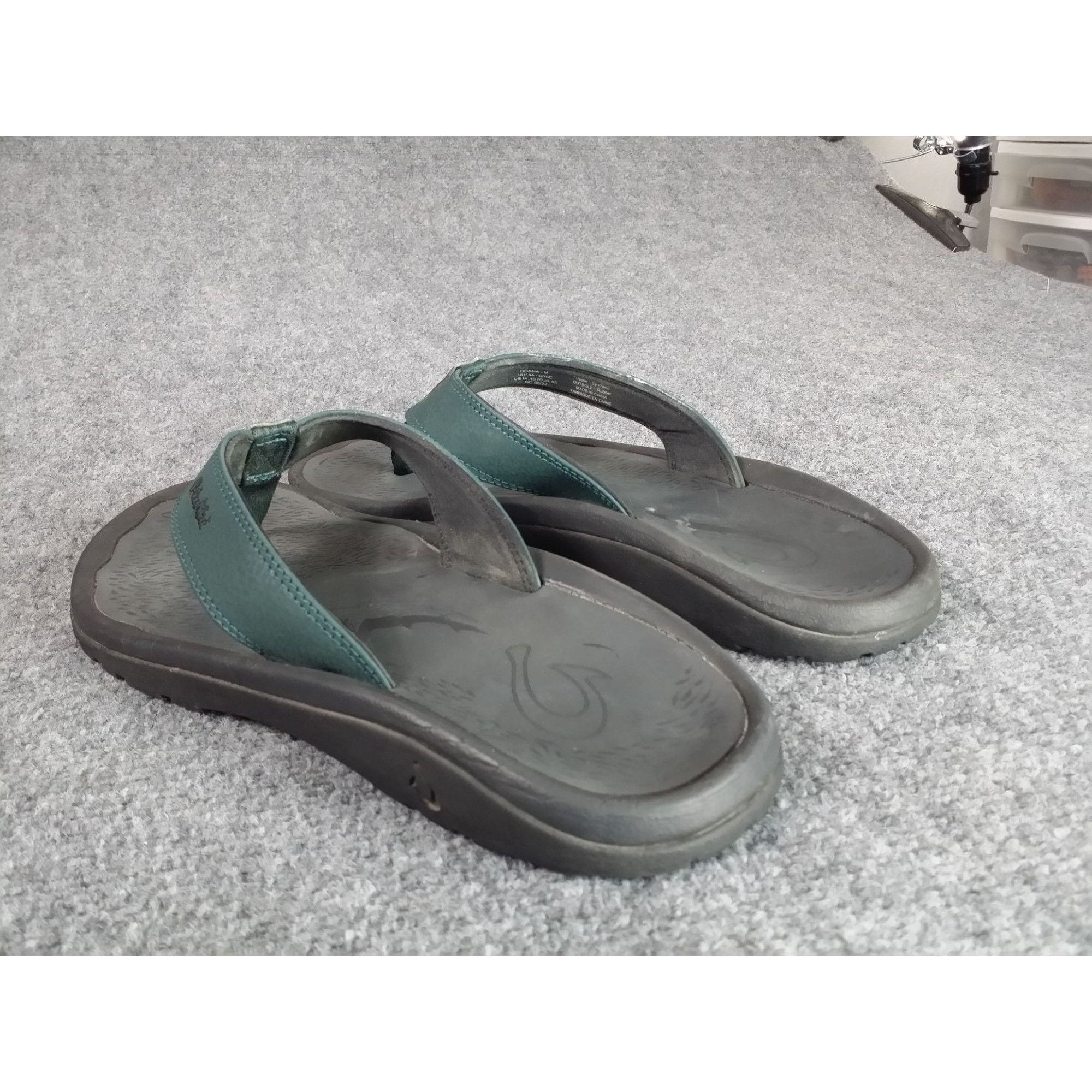 Olukai Olukai Ohana Sandals Men Sz 10 M Green Rubber Casual Outdoor Size US 10 / EU 43 - 2 Thumbnail