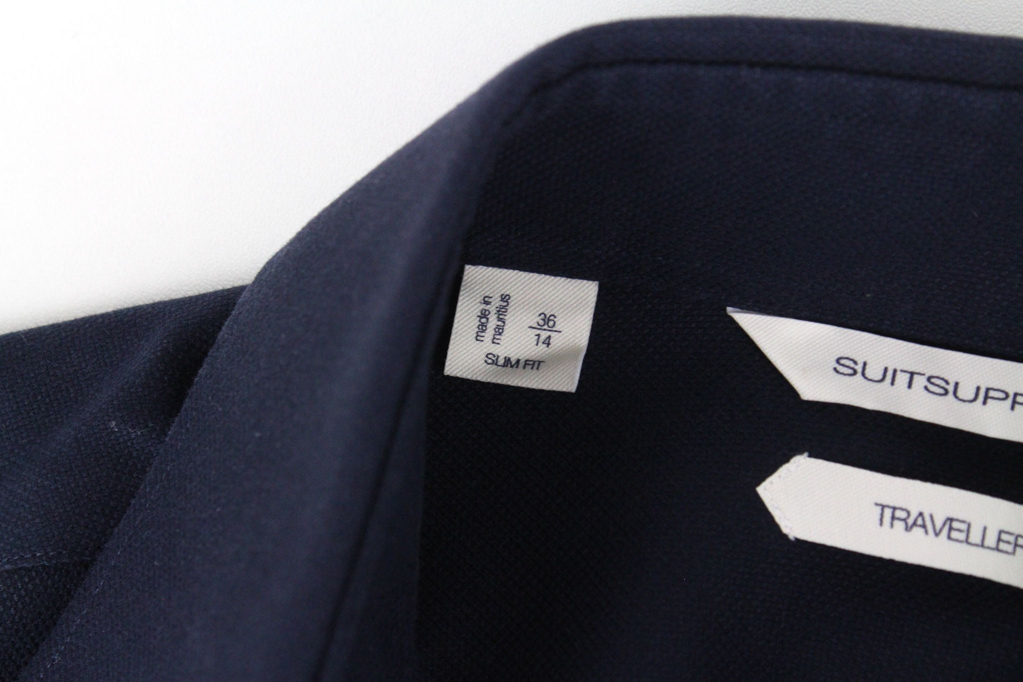Suitsupply TRAVELLER 36/14 Slim Navy Blue Cotton 72518 Size 36R - 5 Thumbnail