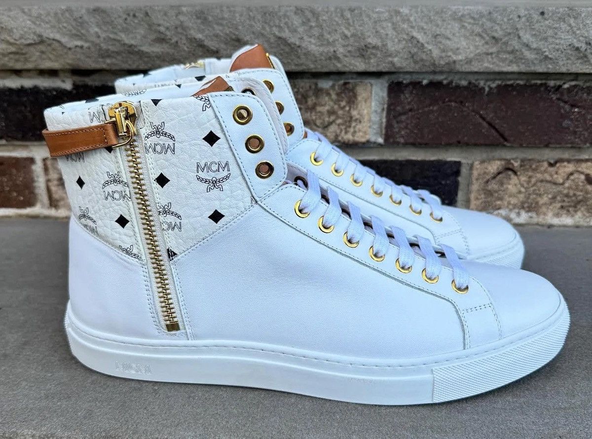 MCM MCM White Leather Hi (Size 44) DS Size US 10 / EU 43 - 2 Thumbnail