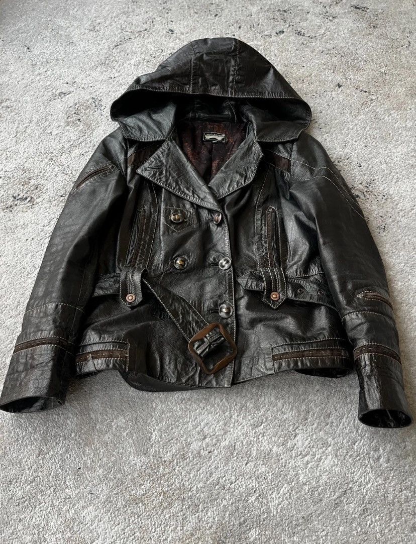 Other VTG Japanese Avant Garde Type! Cropped Leather Jacket Size US M / EU 48-50 / 2 - 6 Thumbnail