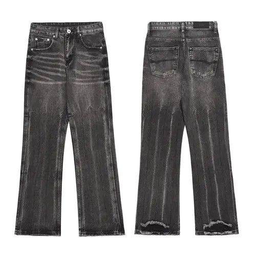 Japanese Brand × Vintage Black Wide Leg Flared Jean Size US 30 / EU 46 - 4 Thumbnail