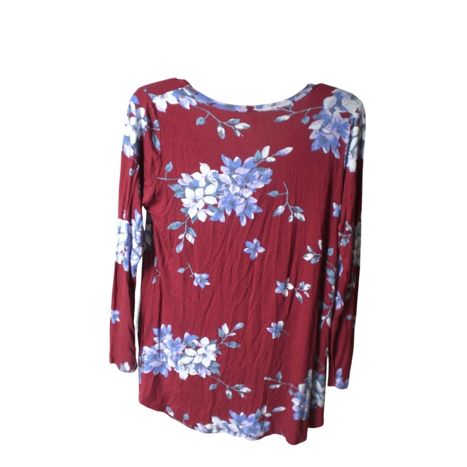 Other NWT LuLaRoe SMALLFloral Burgundy Lynnae Shirt Top Blouse Size S / US 4 / IT 40 - 5 Thumbnail