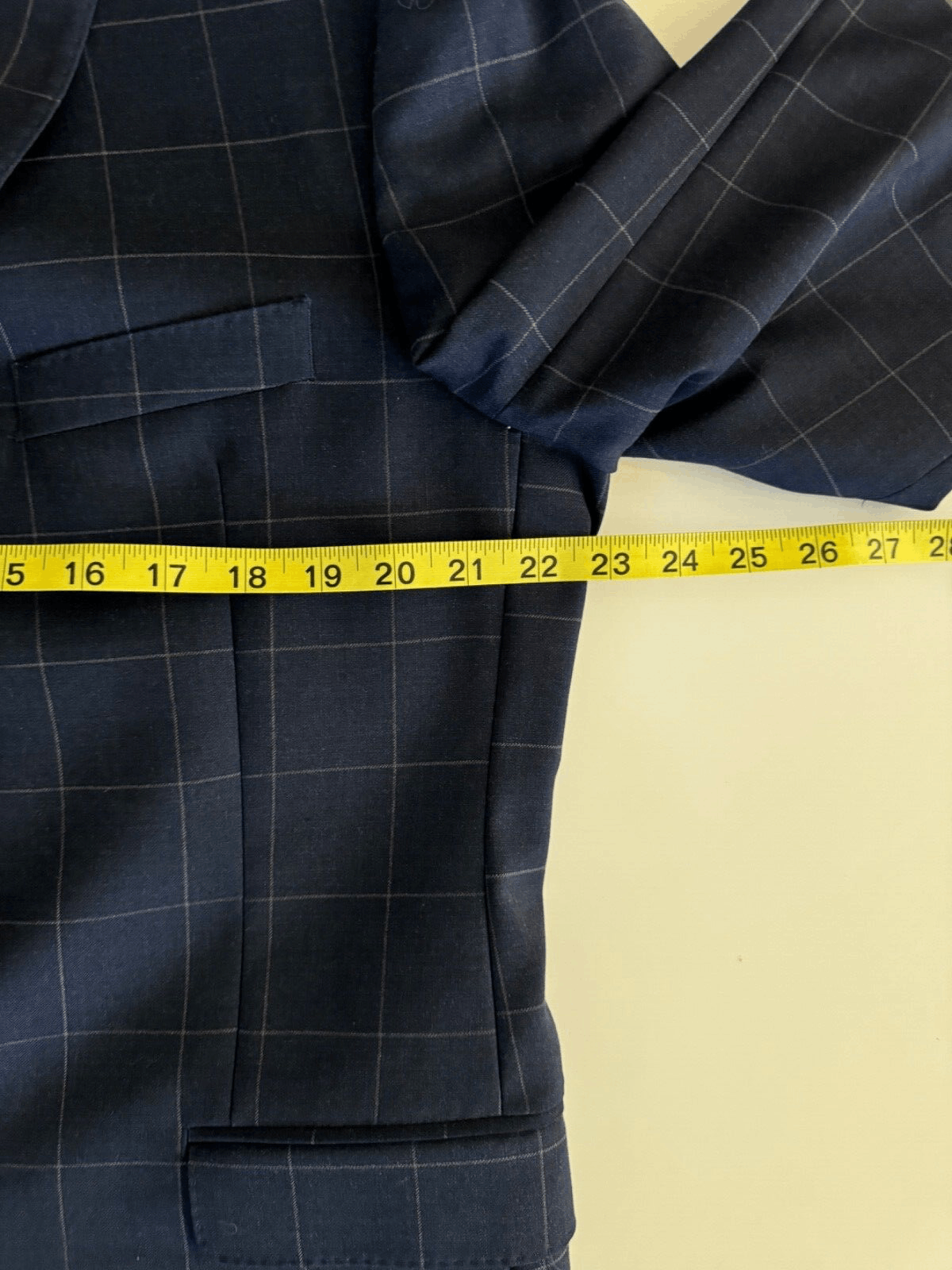 Saks Fifth Avenue Saks Fifth Avenue Mens Window Pane Blue Blazer Slim Fit 44R Size 44R - 7 Thumbnail