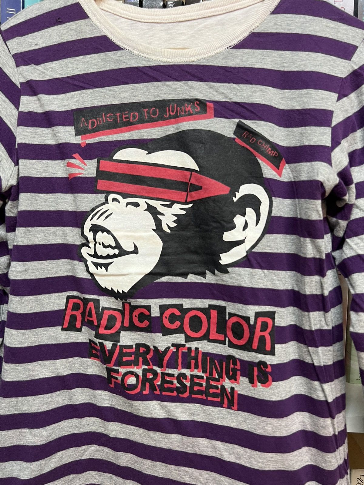 Band Tees × Japanese Brand Radic Color Rad Chimps Reversible Long Sleeve Shirt Size US S / EU 44-46 / 1 - 5 Thumbnail