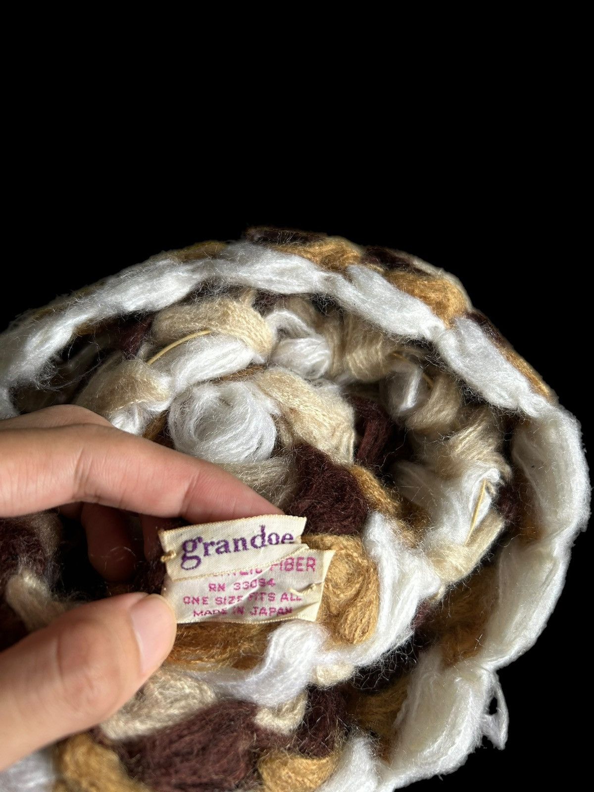 Japanese Brand × Kapital × Vintage Made in Japan grandoe Vtg Crochet knitt Mohair Big Beanie Size ONE SIZE - 7 Thumbnail