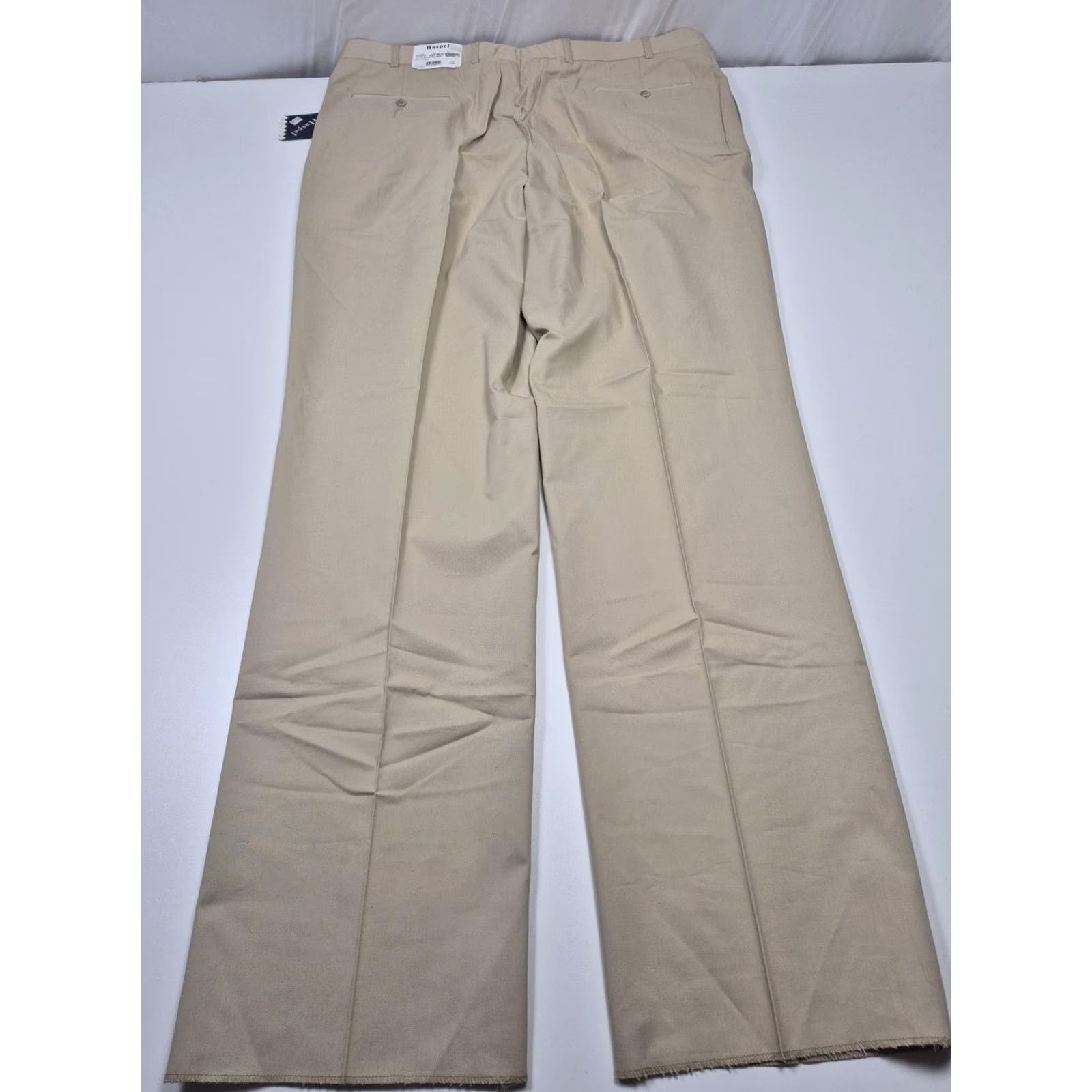 Vintage Haspel Dress Pants Mens 42x36 Beige Cotton Pleated Astor Classic Unhemmed NWT Size US 42 / EU 58 - 6 Thumbnail