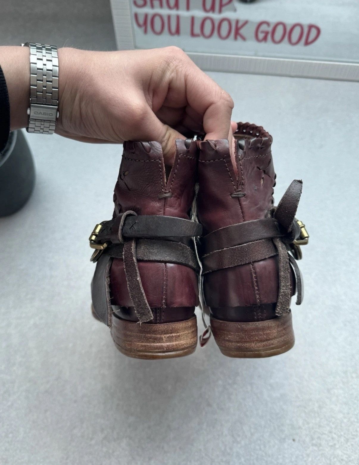 A.S.98 Vintage A.S 98 AIRSTEP Ankle Leather Burgundy Boots Size 37 Size US 6.5 / IT 36.5 - 5 Thumbnail