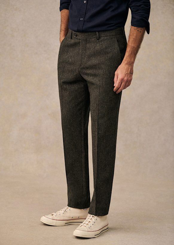 Other Octobre Éditions Carl Tweed Trousers Khaki Wool Flannel Size US 28 / EU 44 - 3 Thumbnail