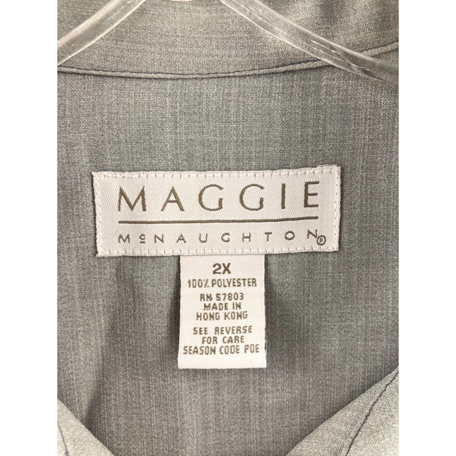 Vintage Maggie McNaughton Shirt Womens 2X Blue Button-Up Casual Sleeve Collared Vintage No? Size XXL / US 16-18 / IT 52-54 - 3 Thumbnail