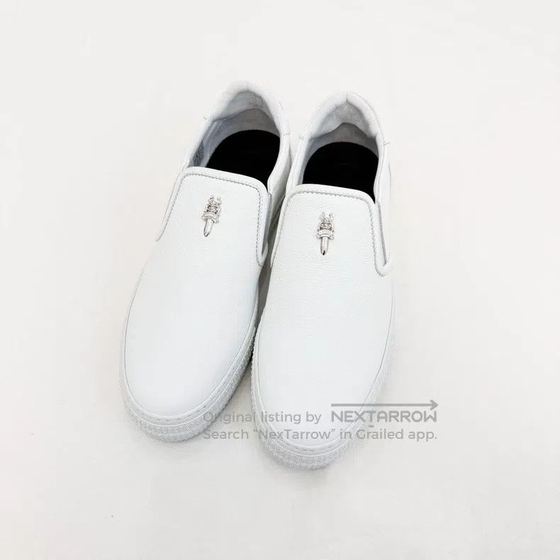 Chrome Hearts CHROME HEARTS Size 38 White full leather sword loafers Size US 5.5 / EU 38 - 1 Thumbnail
