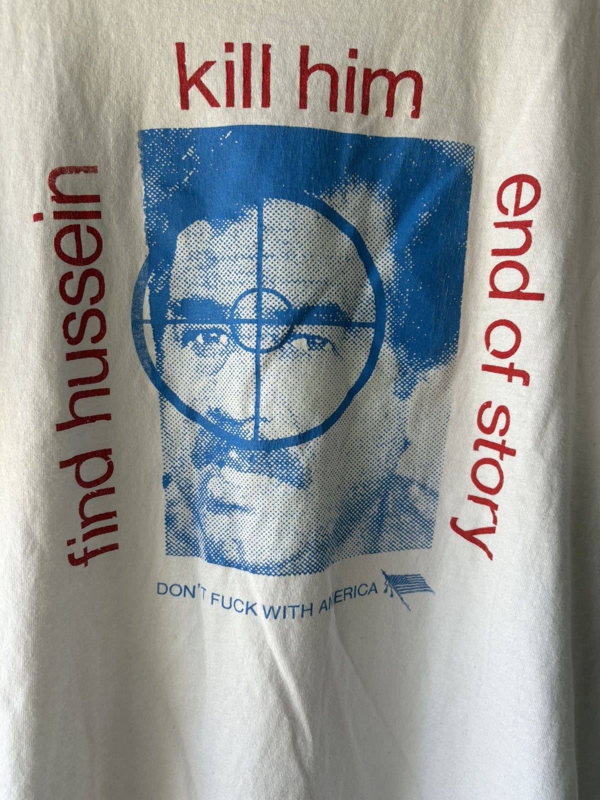 Vintage Vintage 90’s “Kill Him” Saddam Hussein Tee Size US XL / EU 56 / 4 - 2 Thumbnail