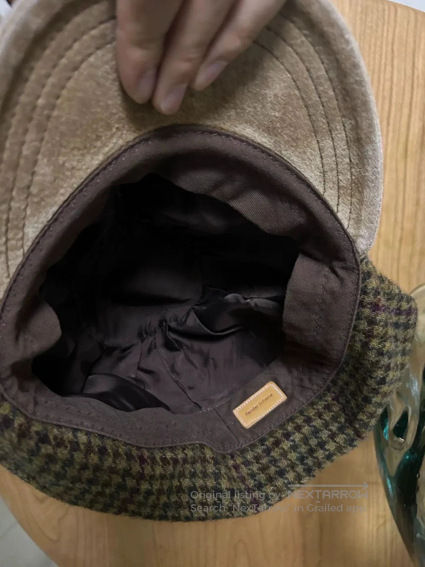 Hender Scheme wool check ear flap cap. Size ONE SIZE - 6 Thumbnail