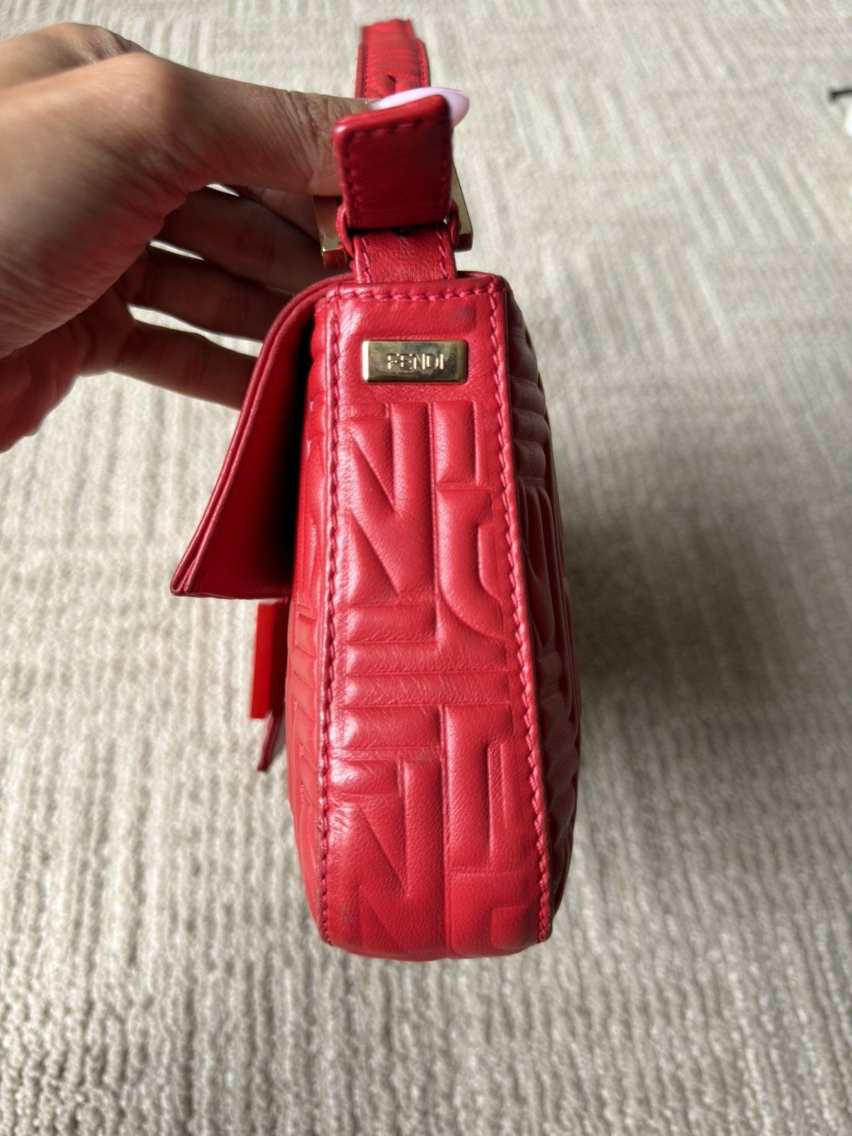 Fendi Fendi Baguette - 1997 Re-edition - Red Nappa Leather - Gold Size ONE SIZE - 14 Thumbnail