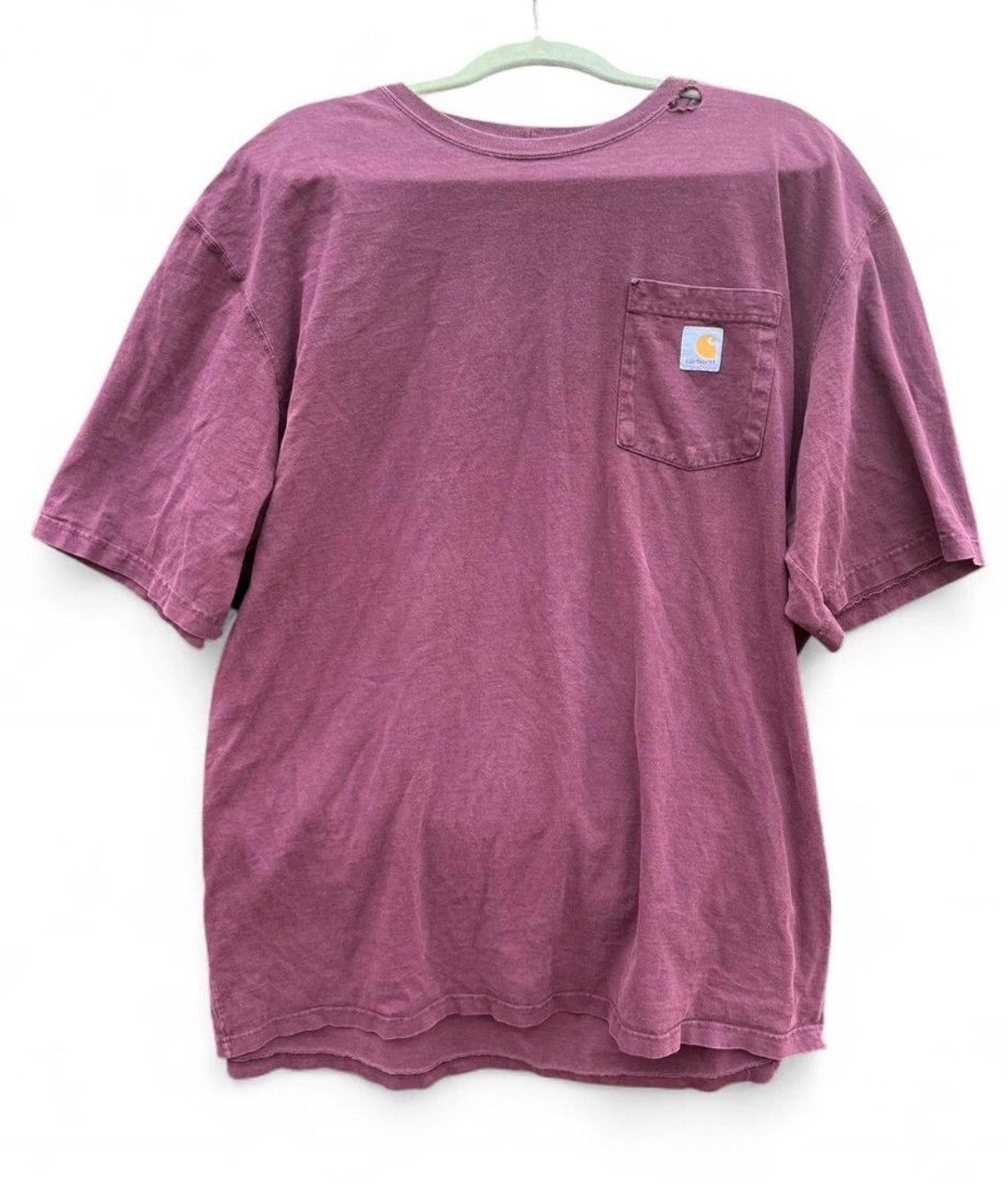 Carhartt Vintage Faded Carhartt K87 Pocket Tee Burgundy / Port L Size US XXL / EU 58 / 5 - 1 Thumbnail