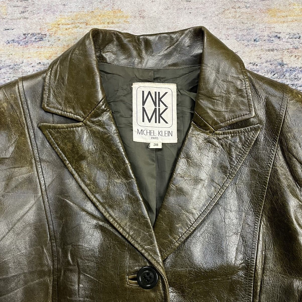 Vintage michel klein blazer lewther jacket 3b