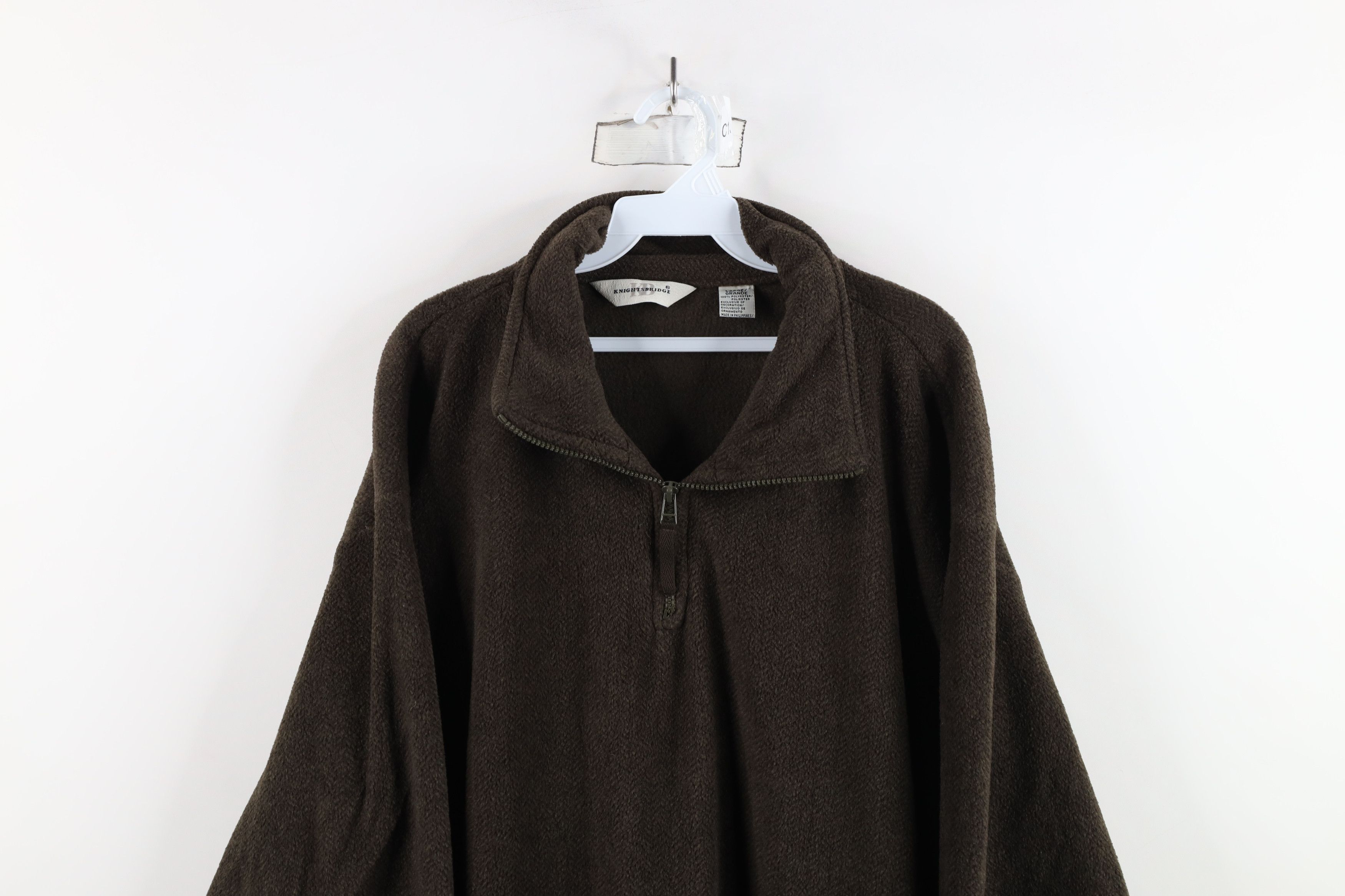 Vintage Vintage 90s Streetwear Herringbone Half Zip Fleece Sweater Size US L / EU 52-54 / 3 - 2 Thumbnail