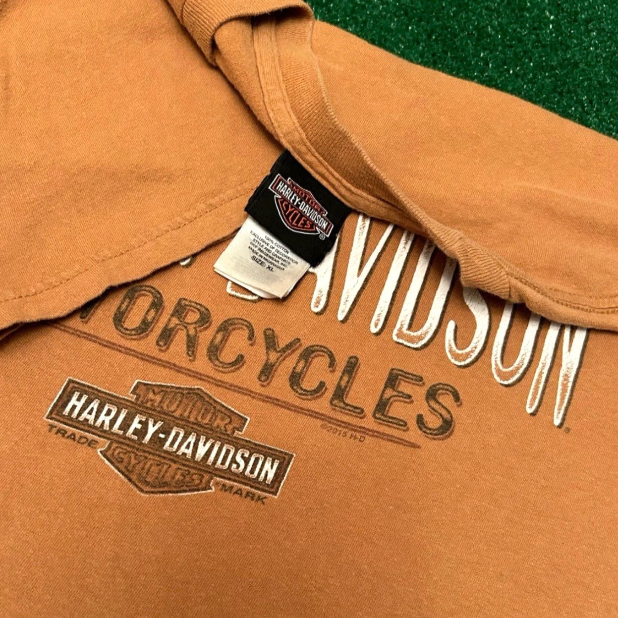 Harley Davidson VINTAGE Harley-Davidson Biker Daytona Beach Florida Tribal VTG 2015 Shirt XL Orange Mens Short Sleeve Logo 90s Y2K Grunge Punk Hip Hop Motorcycle Size US XL / EU 56 / 4 - 3 Thumbnail