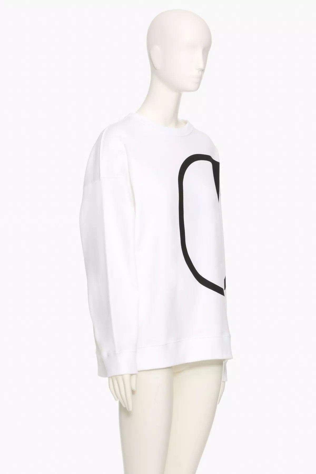 Valentino o1s1wg110426 Cotton Sweatshirt in White/Nero Size L / US 10 / IT 46 - 2 Thumbnail