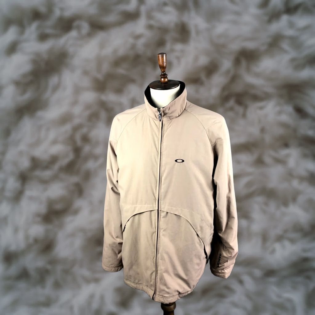 Oakley Oakley Jacket XL Brown Cotton Blend Full Zip Windbreaker Mens Styles Logo Chest Pocket Pockets Zip Side Pockets Size US XL / EU 56 / 4 - 1 Thumbnail