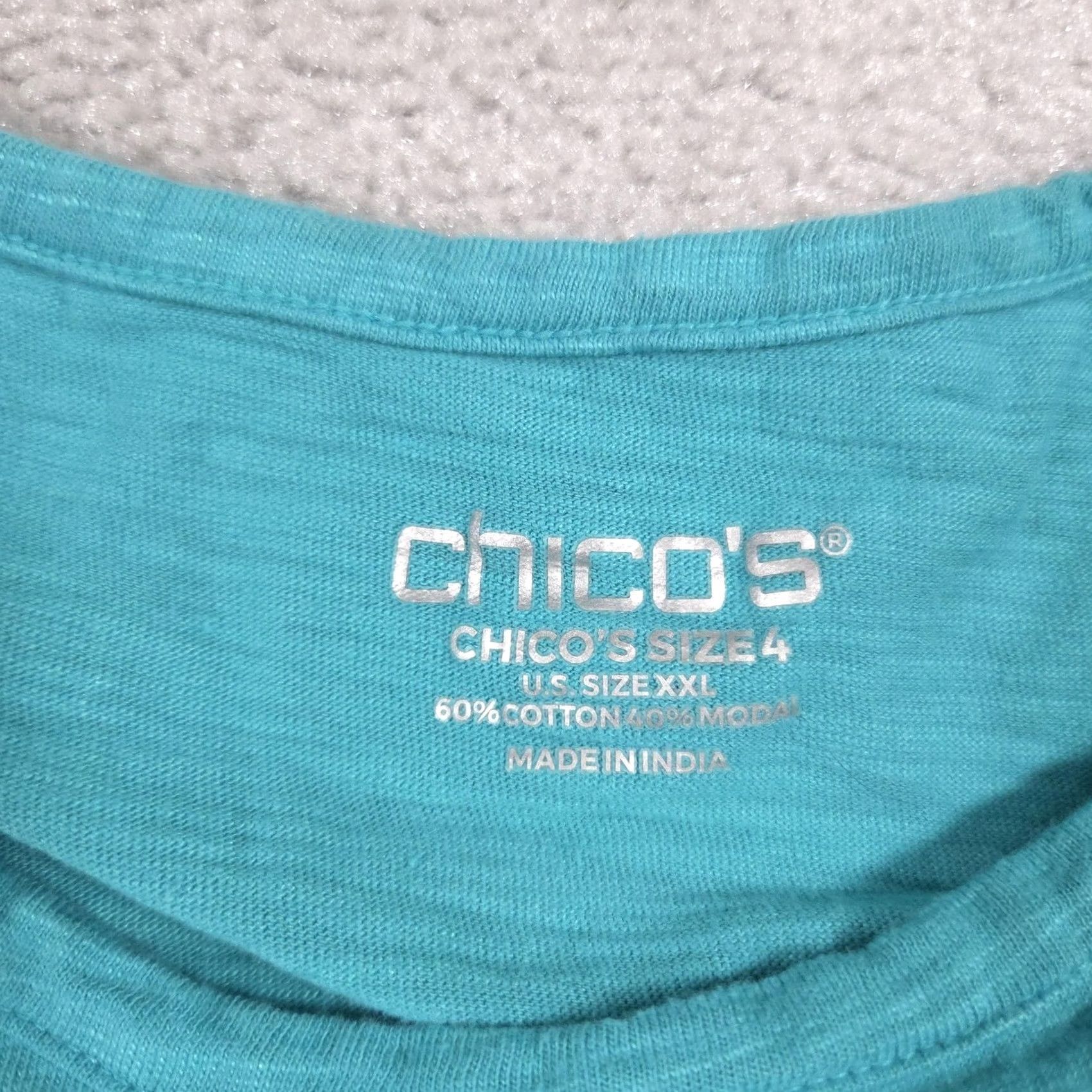 Vintage VINTAGE Chico's Shirt Womens XXL Blue Short Sleeve Asymmetrical Hem Cotton Modal Tee Top Size XXL / US 16-18 / IT 52-54 - 5 Thumbnail
