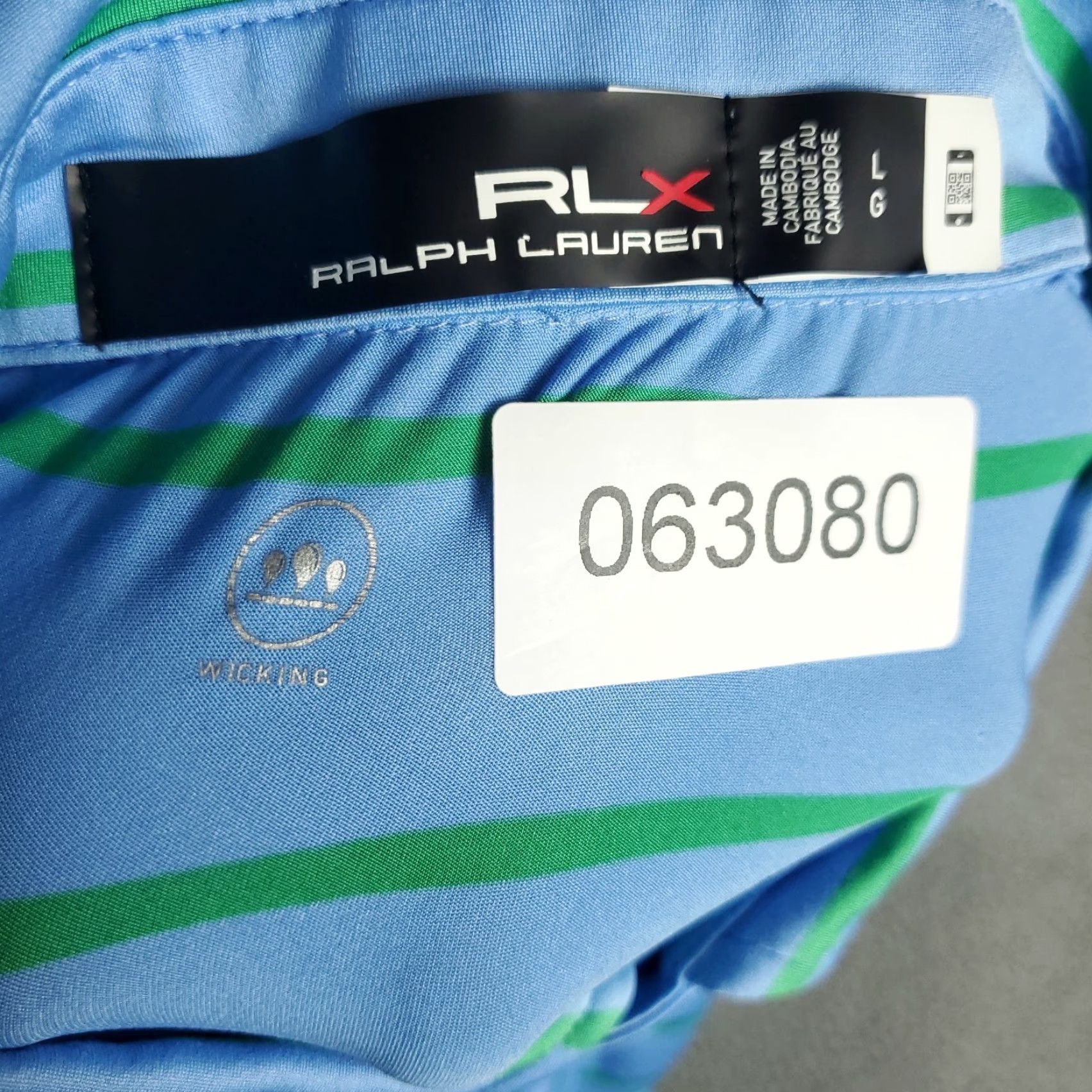 RLX Ralph Lauren RLX Ralph Lauren Polo Shirt Mens Large Blue Striped Golf Casual Short Sleeve Size US L / EU 52-54 / 3 - 6 Thumbnail