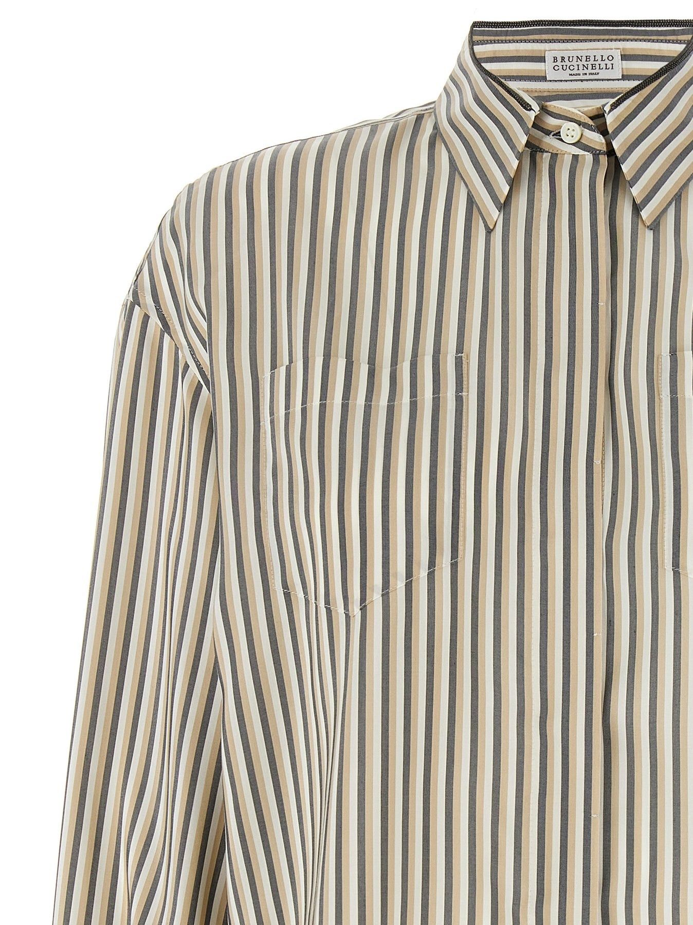 Brunello Cucinelli o1y0725 Striped Shirt in Multicolor Size XL / US 12-14 / IT 48-50 - 3 Thumbnail