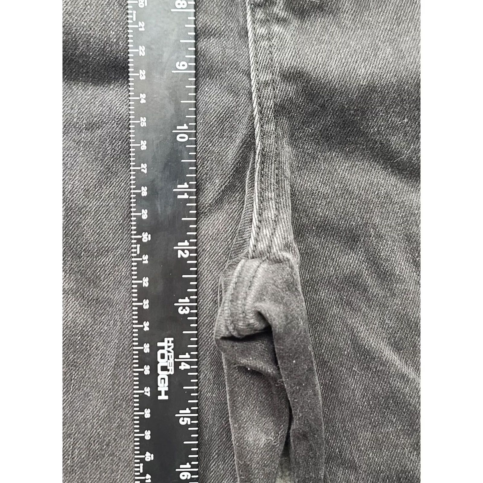 Vintage Judy Blue 90's Straight Jeans Women Black High Rise Distressed Denim 32 Inseam 15/32 Size 15 Regular Stretch Pockets Size 36" / US 14 / IT 50 - 6 Thumbnail