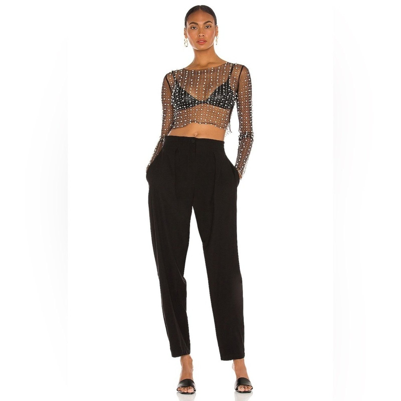 REVOLVE REVOLVE x BEACH BUNNY Look and Glisten Pearl Mesh Top XS Size XS / US 0-2 / IT 36-38 - 12 Thumbnail