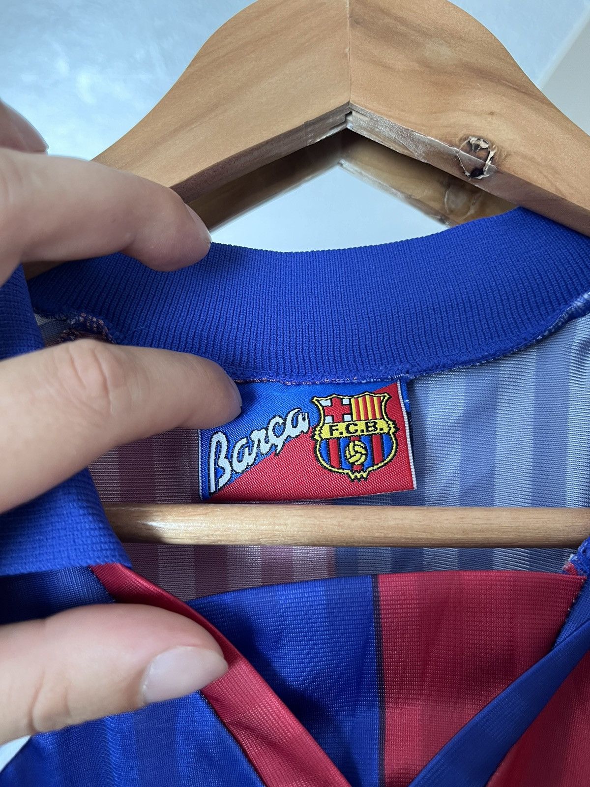 Vintage Vintage FC Barcelona Soccer Jersey Roger’s Red/Blue T Shirt Size US XL / EU 56 / 4 - 8 Thumbnail