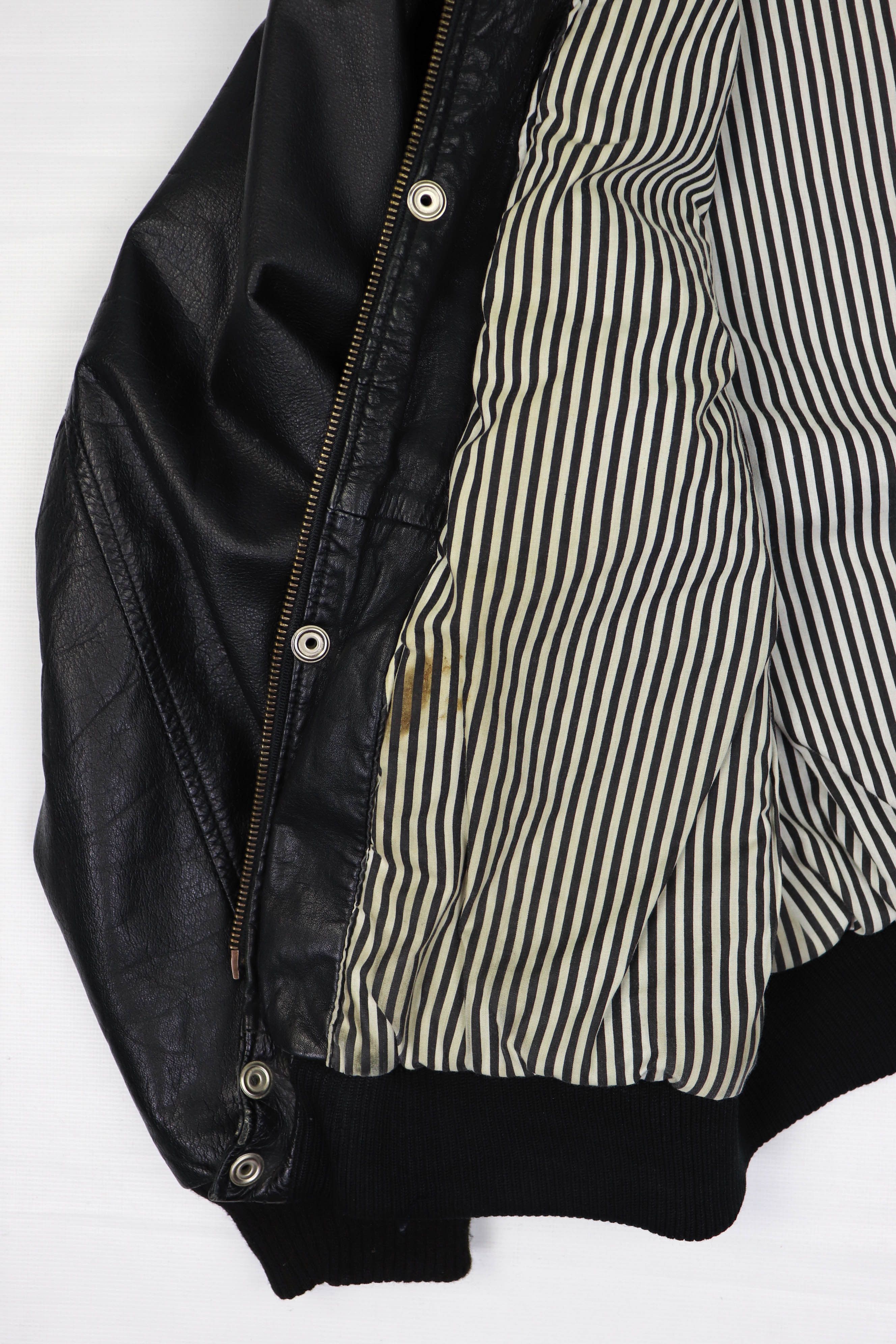 Vintage 90s Vintage Gatto Design Black Leather Bomber Jacket / Vest Size US M / EU 48-50 / 2 - 17 Thumbnail