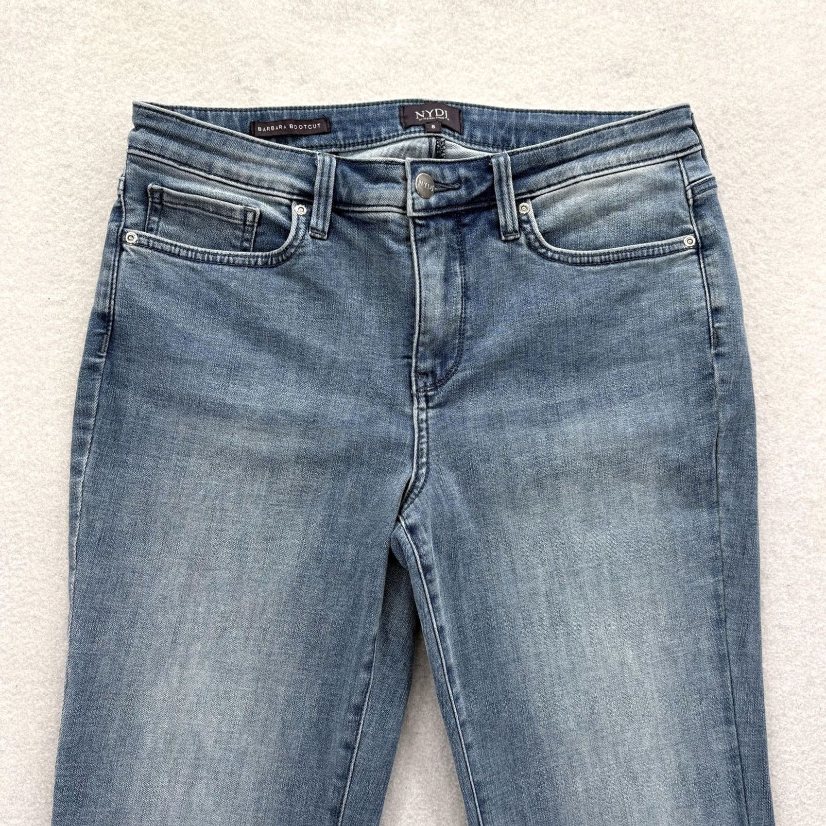 NYDJ NYDJ Womens Bootcut Jeans 8 Blue Medium Wash Mid Rise Stretch Shaping Size 30" / US 8 / IT 44 - 2 Thumbnail