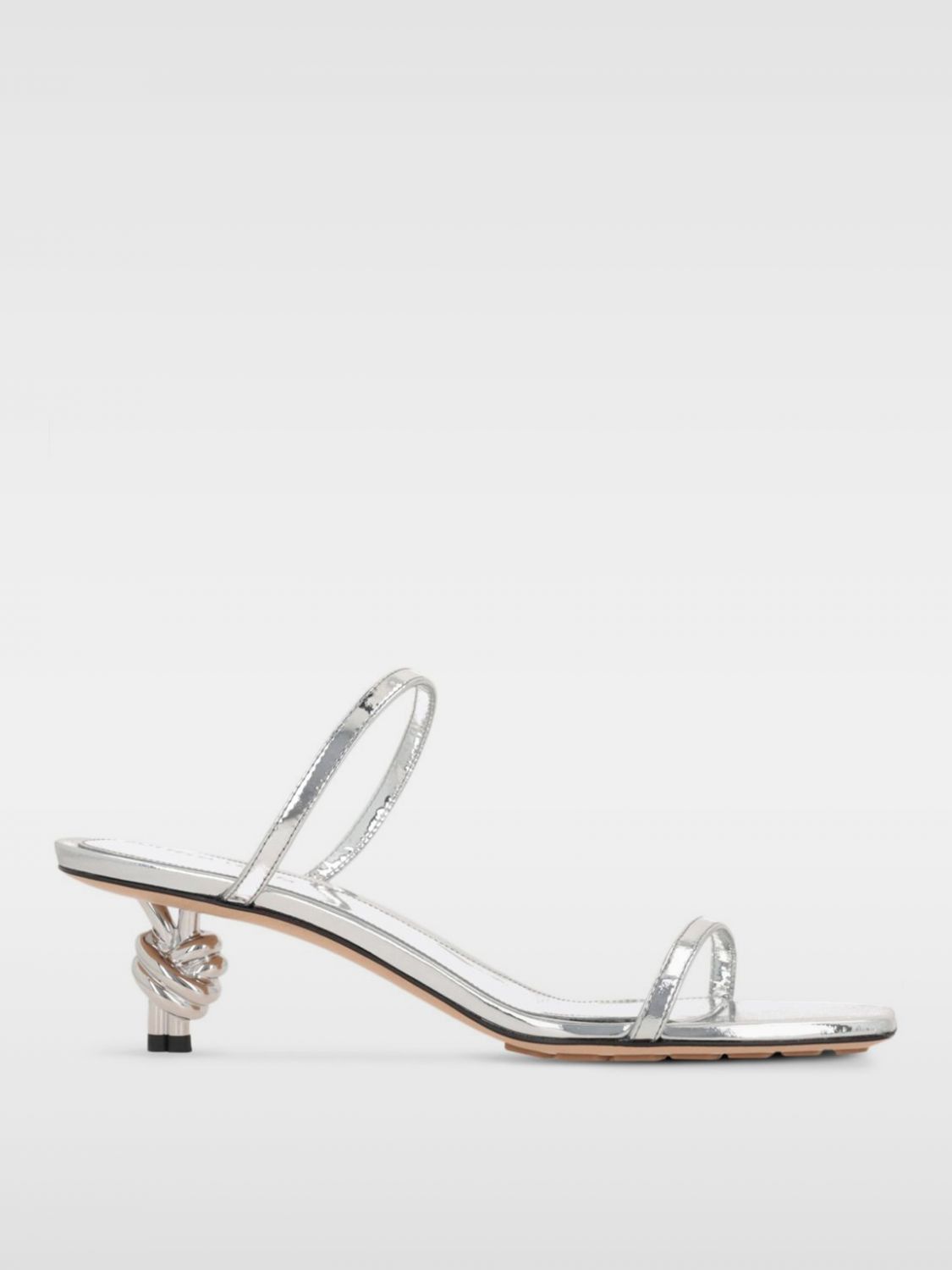 image of Bottega Veneta Heel Shoesed Sandals Woman Silver, Women's (Size 7)
