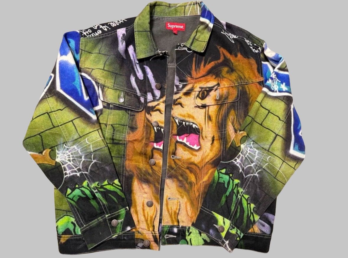 Supreme Lions Den Denim Trucker Jacket | Grailed