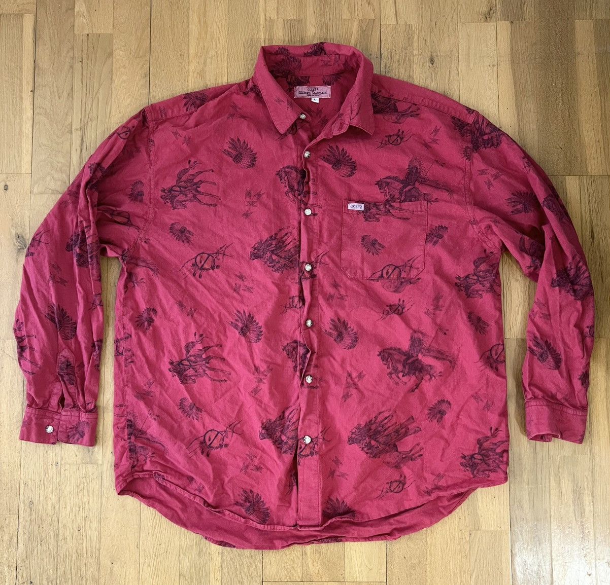 Guess 1981 -93 Vintage GUESS Shirt L - Georges Marciano 🏜️ Size US L / EU 52-54 / 3 - 1 Thumbnail